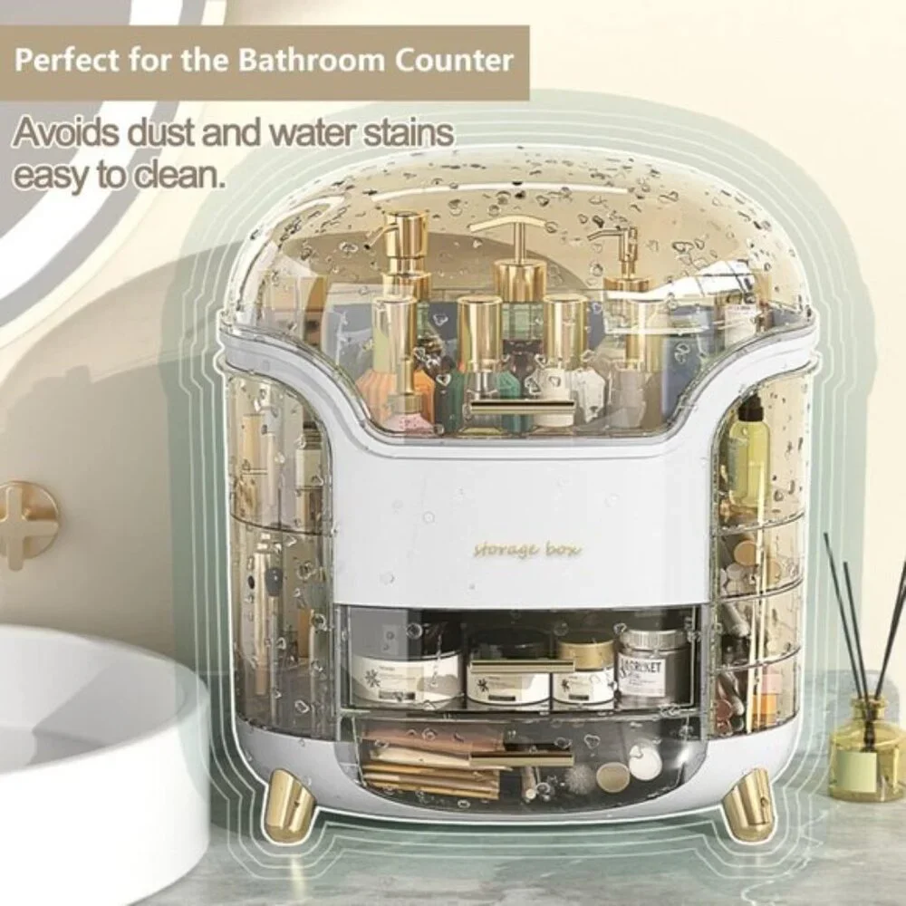 New Upgrade Large Makeup Organizer, Clear Vanity Case for Skincare & Cosmetics